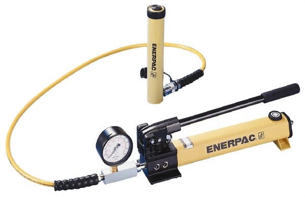 Enerpac - Manual Pump & Cylinder Sets; Load Capacity (Ton): 25 ; Includes: 2-Speed Pump; 6' Hose; Calibrated Gauge w/Gauge Adaptor; Cylinder ; Cylinder Number: RC-252 ; Pump Number: P-392 - Exact Industrial Supply