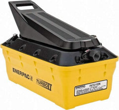 Enerpac - 10,000 psi Air-Hydraulic Pump & Jack - 127 Cu In Oil Capacity, Use with Single Acting Cylinders, Advance, Hold & Retract - Benchmark Tooling