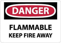 NMC - Danger - Flammable - Keep Fire Away, Aluminum Fire Sign - 14" Wide x 10" High - Benchmark Tooling