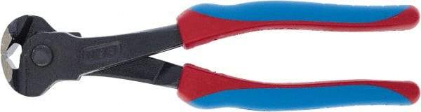 Channellock - 8" OAL, 1/4" Capacity, End Cutting Pliers - 11/32" Jaw Length x 1-19/32" Jaw Width, Oval/Curved Head, TPR-Rubber Overmold Handle - Benchmark Tooling