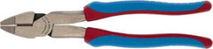 Channellock - 9" OAL, 1-17/32" Jaw Length x 1-5/16" Jaw Width, Linesman's Pliers - Serrated Jaw, Round Nose Head, Comfort Grip Handles - Benchmark Tooling