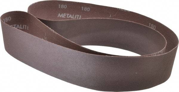 Norton - 2-1/2" Wide x 60" OAL, 180 Grit, Aluminum Oxide Abrasive Belt - Aluminum Oxide, Very Fine, Coated, X Weighted Cloth Backing, Series R228 - Benchmark Tooling