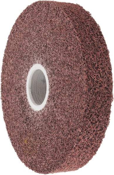 3M - 6" Diam, 1" Face Width, 1-1/4" Center Hole, Medium Grade, Aluminum Oxide Deburring Wheel - Convolute, Medium Density 5 Grade, 6,000 RPM - Benchmark Tooling