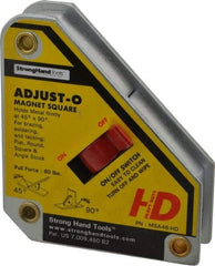 Strong Hand Tools - 3-3/4" Wide x 1-1/8" Deep x 4-3/8" High Magnetic Welding & Fabrication Square - 65 Lb Average Pull Force - Benchmark Tooling