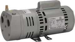 Gast - 3/4 hp Rotary Vane Vaccum Pump - 115/230 Volts, 10 CFM, Single Phase, 16.2" Long x 6-1/2" Wide x 8.88" High - Benchmark Tooling