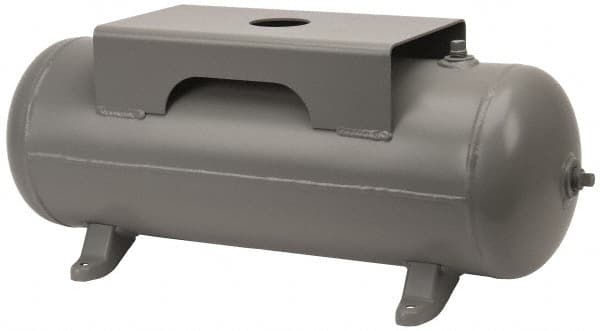 Made in USA - 10 Gallon, 200 Max psi Horizontal Tank with Plate - 30" Tank Length x 10" Tank Diam - Benchmark Tooling