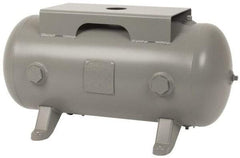 Made in USA - 20 Gallon, 200 Max psi Horizontal Tank with Plate - 1-1/2" Inlet, 33" Tank Length x 14" Tank Diam - Benchmark Tooling