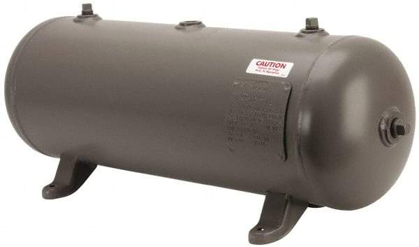 Made in USA - 10 Gallon, 200 Max psi Horizontal Tank - 30" Tank Length x 10" Tank Diam - Benchmark Tooling