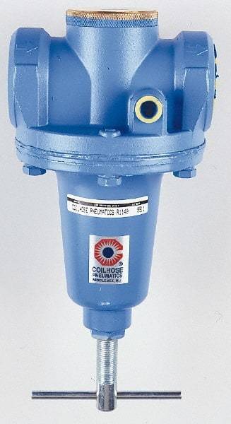 Coilhose Pneumatics - 1-1/2 NPT Port, 240 CFM, Zinc Heavy-Duty T-Handle Regulator - 0 to 125 psi Range, 300 Max psi Supply Pressure, 1/4" Gauge Port Thread, 5" Wide x 11" High - Benchmark Tooling