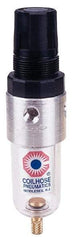 Coilhose Pneumatics - 1/4" NPT Port Miniature 1 Piece Filter/Regulator FRL Unit - Polycarbonate Bowl, 25 SCFM, 150 Max psi, 6" High, Manual Drain - Benchmark Tooling