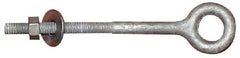 Value Collection - 1/2-13, Zinc-Plated Finish, Forged Steel Forged Eye Bolt - 3" Thread Length, 1" ID x 2" OD, 6" Shank Length - Benchmark Tooling