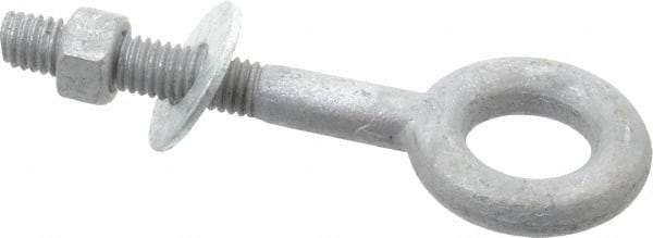 Value Collection - 3/8-16, Zinc-Plated Finish, Forged Steel Forged Eye Bolt - 1-1/2" Thread Length, 3/4" ID x 1-1/2" OD, 2-1/2" Shank Length - Benchmark Tooling