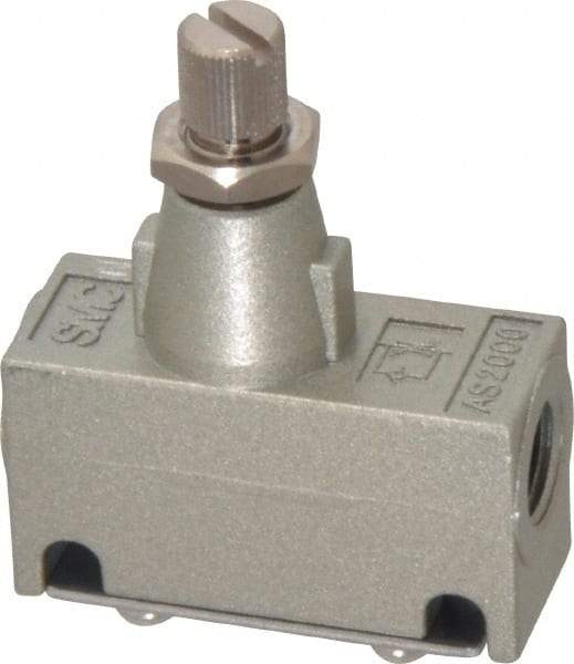 SMC PNEUMATICS - 1/8" Male NPT x 1/8" Female NPT Flow & Speed Control Valve - Inline Type - Benchmark Tooling