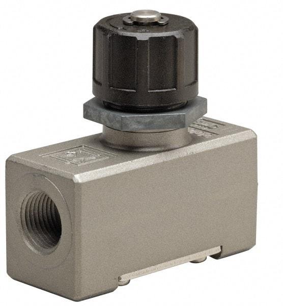 SMC PNEUMATICS - 3/8" Male NPT x 3/8" Female NPT Flow & Speed Control Valve - Inline Type - Benchmark Tooling