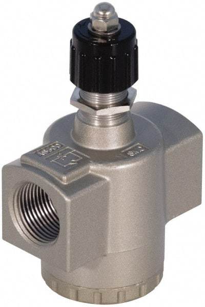 SMC PNEUMATICS - 1-1/4" Male NPT x 1-1/4" Female NPT Flow & Speed Control Valve - Inline Type - Benchmark Tooling