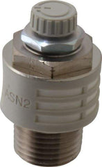 SMC PNEUMATICS - 1/2" Male NPT Metering Valve With Silencer - 24.5mm squared Orifice & 24 dB Noise Reduction Rate - Benchmark Tooling