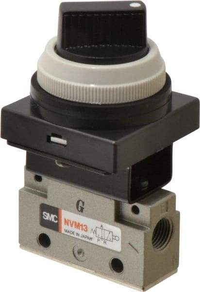 SMC PNEUMATICS - 0.14 CV Rate, 1/8" NPT Inlet Mechanical Valve - 3-Way, 2 Position - Benchmark Tooling