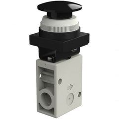 SMC PNEUMATICS - 1.00 CV Rate, 1/4" NPT Inlet Mechanical Valve - 2 Way, 2 Ports - Benchmark Tooling