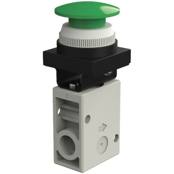 SMC PNEUMATICS - 1.00 CV Rate, 1/4" NPT Inlet Mechanical Valve - 2 Way, 2 Ports - Benchmark Tooling
