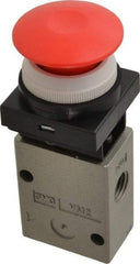 SMC PNEUMATICS - 1.00 CV Rate, 1/4" NPT Inlet Mechanical Valve - 2 Way, 2 Ports - Benchmark Tooling
