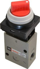 SMC PNEUMATICS - 1.00 CV Rate, 1/4" NPT Inlet Mechanical Valve - 3 Way, 2 Ports - Benchmark Tooling