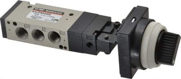 SMC PNEUMATICS - 0.55 CV Rate, 1/8" NPT Inlet Mechanical Valve - 4 Way, 5 Ports - Benchmark Tooling