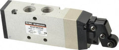 SMC PNEUMATICS - 1.00 CV Rate, 1/4" NPT Inlet Mechanical Valve - 4 Way, 5 Ports, Roller Lever - Benchmark Tooling