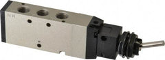 SMC PNEUMATICS - 1.00 CV Rate, 1/4" NPT Inlet Mechanical Valve - 4 Way, 5 Ports, Toggle Lever - Benchmark Tooling