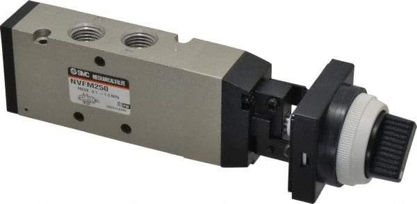 SMC PNEUMATICS - 1.00 CV Rate, 1/4" NPT Inlet Mechanical Valve - 4 Way, 5 Ports - Benchmark Tooling