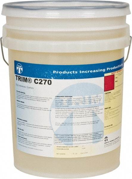 Master Fluid Solutions - Trim C270, 5 Gal Pail Cutting & Grinding Fluid - Synthetic, For Drilling, Reaming, Tapping - Benchmark Tooling