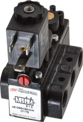 ARO/Ingersoll-Rand - 1/4" Inlet x 1/4" Outlet, Solenoid Actuator, Spring Return, 2 Position, Body Ported Solenoid Air Valve - 24 VDC Input, 54 CFM, 1.5 CV, 4 Way, 150 psi, 2-15/16" Long x 1-15/16" Wide x 1-15/16" High, 0 to 180°F - Benchmark Tooling