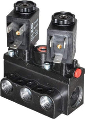 ARO/Ingersoll-Rand - 1/4" Inlet x 1/4" Outlet, Solenoid Actuator, Solenoid Return, 3 Position, Body Ported Solenoid Air Valve - 24 VDC Input, 32 CFM, 0.9 CV, 4 Way, 150 psi, 2-15/16" Long x 1-15/16" Wide x 1-13/16" High, 0 to 180°F - Benchmark Tooling