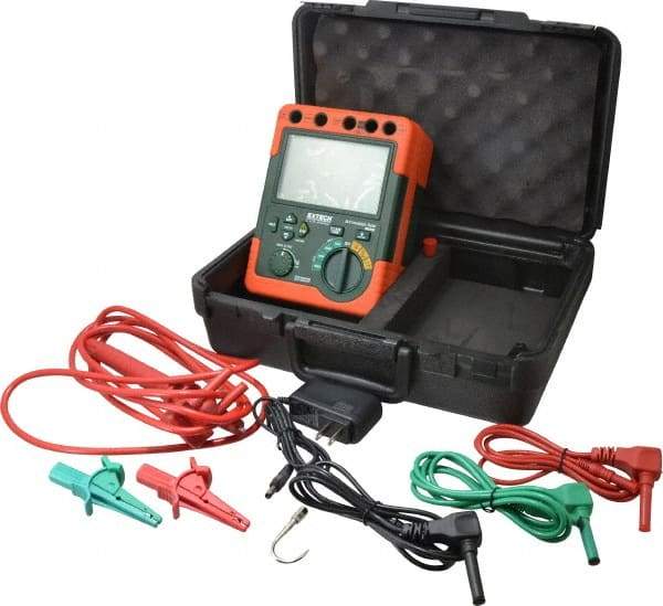 Extech - Digital LCD Display, 60,000 Megohm Electrical Insulation Resistance Tester & Megohmmeter - 5,000 VAC Max Test Voltage, Powered by 1.5V AA Battery - Benchmark Tooling