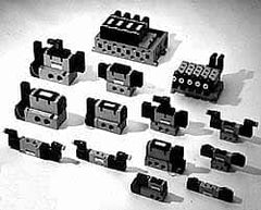 SMC PNEUMATICS - 3.6 CV Flow Rate Pilot Operated Solenoid Valve - 1/2" Inlet, Double Check Spacer Manifold Option - Benchmark Tooling