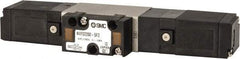 SMC PNEUMATICS - 0.8 CV Flow Rate, Double Solenoid Pilot Operated Valve - 5 Port, 2 Position, 1/4" NPT Inlet, 24 V - Benchmark Tooling