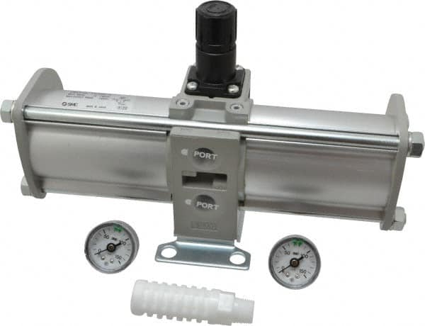 SMC PNEUMATICS - 3/8" NPT Booster Regulator - 28 Max SCFM, 1:2 Pressure Increase Ratio, 150 Max psi - Benchmark Tooling