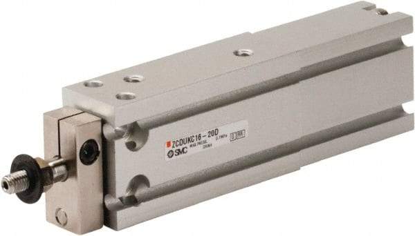 SMC PNEUMATICS - 16mm Bore x 20mm Stroke Vacuum Cylinder - 85 psi, 125.5mm OAL - Benchmark Tooling