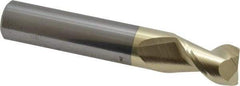 Accupro - 1/2", 3/4" LOC, 1/2" Shank Diam, 3" OAL, 2 Flute, Solid Carbide Square End Mill - Single End, ZrN Finish, Spiral Flute, 45° Helix, Centercutting, Right Hand Cut, Right Hand Flute - Benchmark Tooling