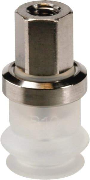 SMC PNEUMATICS - M5x0.8 Female Port, 10" Pad Diam, Bellows, Vertical Vacuum Pad - Silicone - Benchmark Tooling