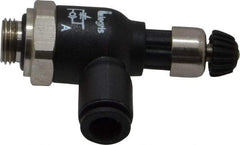 Legris - 6mm Tube OD x 1/8 Male BSPP Compact Meter Out Flow Control Valve - 14.5 to 145 psi, Nylon - Benchmark Tooling