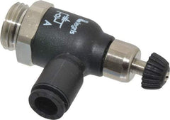 Legris - 6mm Tube OD x 1/4 Male BSPP Compact Meter Out Flow Control Valve - 14.5 to 145 psi, Nylon - Benchmark Tooling