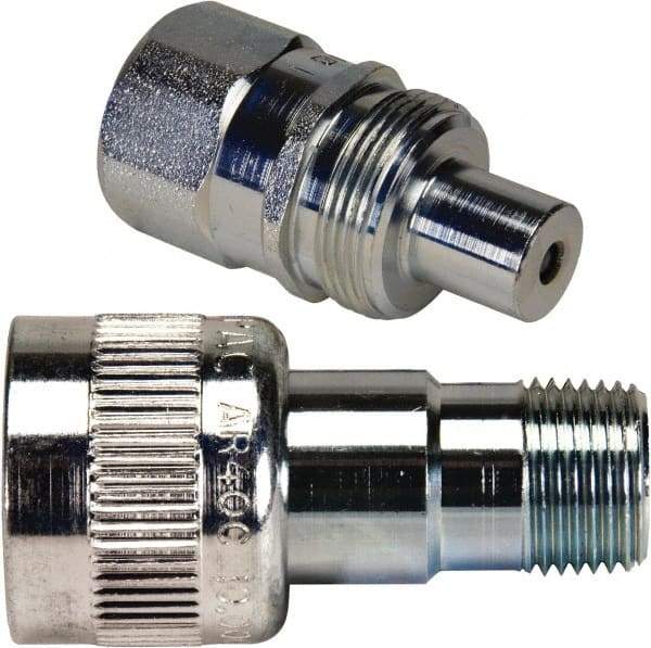 Enerpac - 3/8 NPTF 18-8 Stainless Steel Hydraulic Hose Regular-Flow Coupler Set - 10,000 psi - Benchmark Tooling