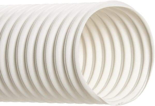 Hi-Tech Duravent - 10" Inside x 10.38" Outside Diam, Food & Beverage Hose - 10-1/2" Bend Radius, White, 25' Long, 5 Vacuum Rating, 4 psi Working Pressure - Benchmark Tooling