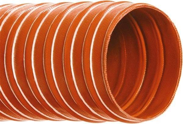 Hi-Tech Duravent - 1-1/4" ID, 14 Hg Vac Rating, 30 psi, Fiberglass Vacuum & Duct Hose - 12' Long, Brick Red, 0.62" Bend Radius, -65 to 450°F (Intermittent to 500) - Benchmark Tooling