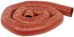 Hi-Tech Duravent - 4" ID, 7 Hg Vac Rating, 13 psi, Fiberglass Vacuum & Duct Hose - 12' Long, Brick Red, 2" Bend Radius, -65 to 450°F (Intermittent to 500) - Benchmark Tooling