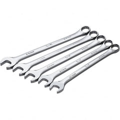 SK - 5 Piece, Combination Wrench Set - Metric System of Measurement, Chrome Finish - Benchmark Tooling