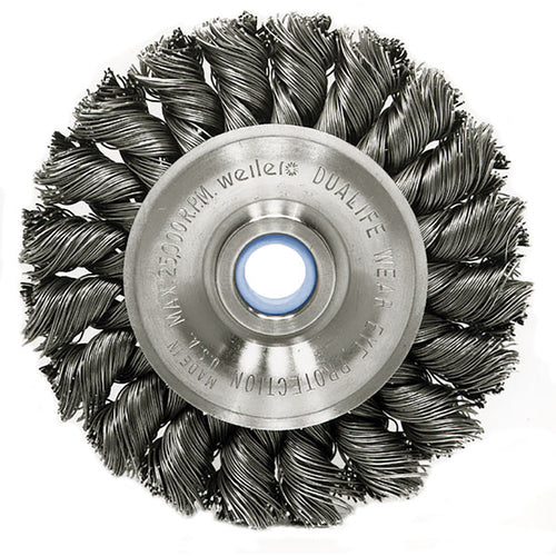 ‎3″ Standard Twist Knot Wire Wheel, .020″ Steel Fill, 1/2″-3/8″ Arbor Hole - Benchmark Tooling