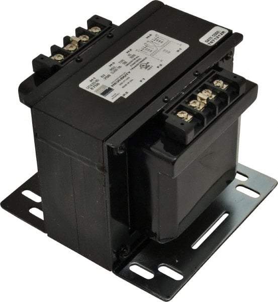 Sola/Hevi-Duty - 1 Phase, 0.75 kVA, Control Transformer - 2 Input, 1 Output Winding, 60, 50/60 at 220 V x 440 V, 50/60 at 230 V x 460 V Hz, 6.93 Inch Deep x 5.56 Inch High, 131°F Temp Rise - Benchmark Tooling