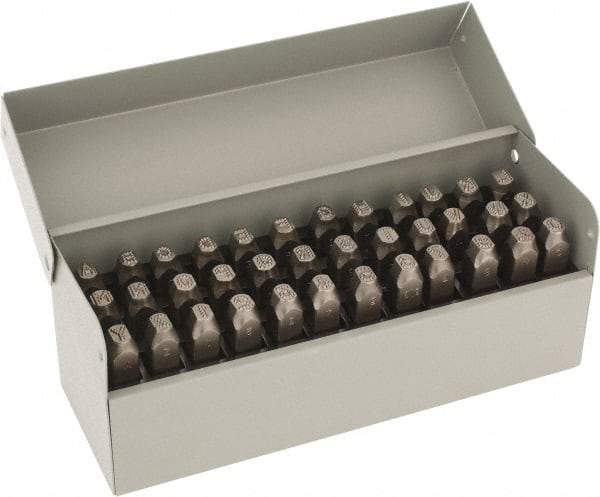 C.H. Hanson - 36 Piece, 1/4" Character Steel Stamp Set - Letters & Figures, Low Stress Round Face Dot - Benchmark Tooling