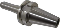 Accupro - BT40 Taper Shank 1/4" Hole End Mill Holder/Adapter - 20mm Nose Diam, 4" Projection, M16x2.0 Drawbar, Through-Spindle & DIN Flange Coolant - Exact Industrial Supply